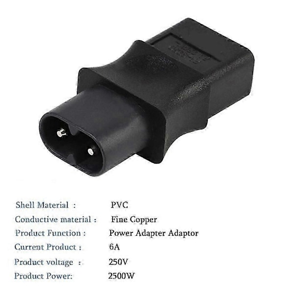 Egnet til 2 STK 2-Pin Iec 320 C8 Han til Iec 320 C9 Hun Ac Adapter 6A/250V Industriel Strømkonverter-FO  SHAN  RAN  WANG