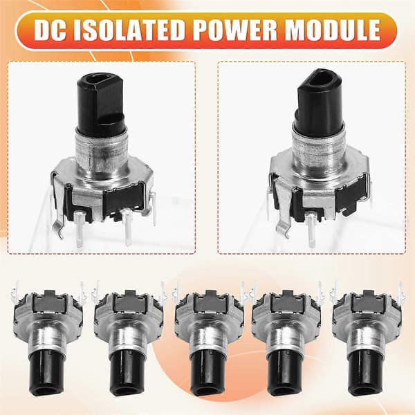 5 stk. EC12D1524403 Bil Navigation CD Volume Encoder med Trykknap Switch EC12 Rund Type 30 Positioner