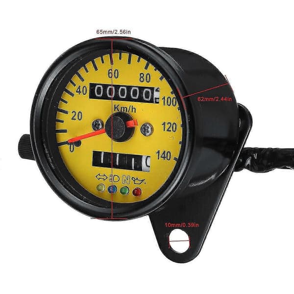 Universal Motorcykel Dobbelt Odometer Speedometer Måler LED Baggrundslys Omdrejningstæller