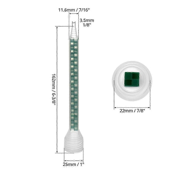 24 Element Epoxy Blandedyse, Statisk Blandedyse Tips egnet for Limpatroner 20 stk