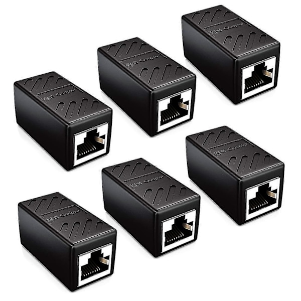 Liitinkaapeli Ethernet Suojattu Modulaarinen Adapteri 2x Rj45 Naarasliitin Dsl Lan Musta