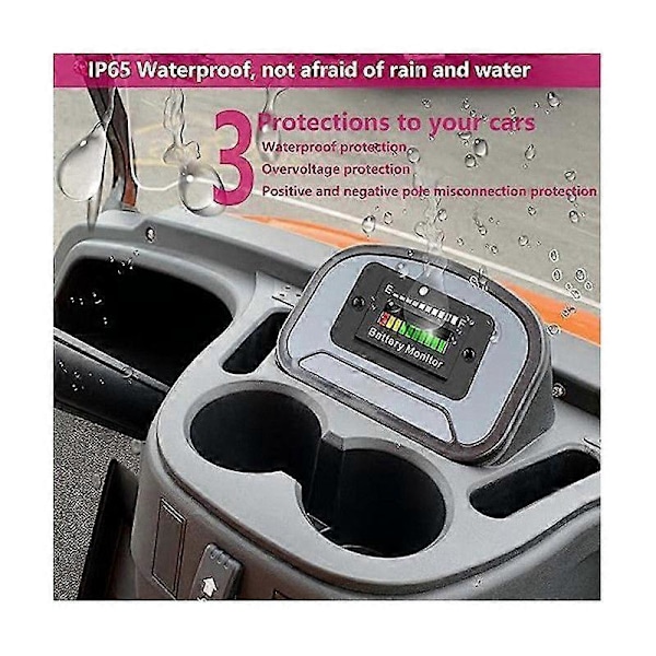 12V 24V 36V 48V 60V 72V LED Batterimonitor Måler Batteri Brændstofmåler Indikator Lithium Ion Batteritest