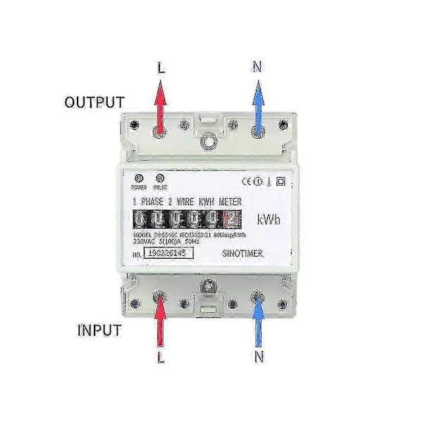 Sähköinen yksivaiheinen kaksijohtiminen AC 220 V 100 A energiamittari kWh-laskuri analoginen sähkönkulutus