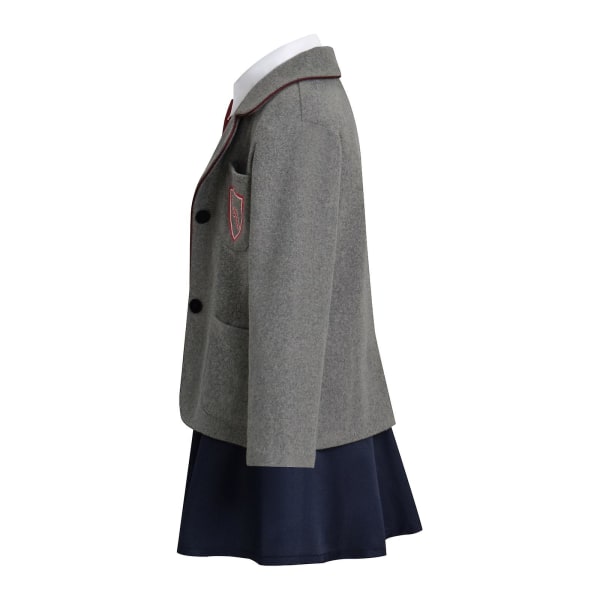 Cosdaddy Film Matilda Cosplay Kostym Barn Uniform Kjol Skjorta Kappa Slips Uniform Outfits Barn Halloween Dräkt 160CM