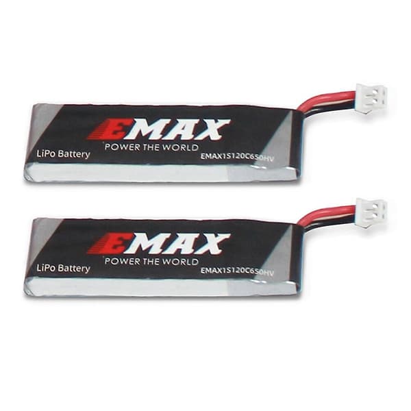 Tre EMAX 1S HV 3,8V 650mAh litiumbatterier, pH 2.0, egnet for Emax Tinyhawk III PLUS Freestyle Tiny Whoop RC FP.