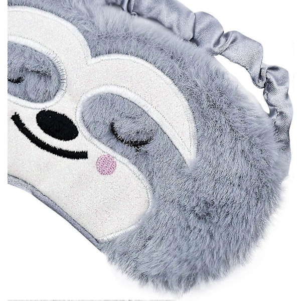 Sovmask, Söt Sengångare Roligt Djur Mjuk Fluffig Plysch Sovmask
