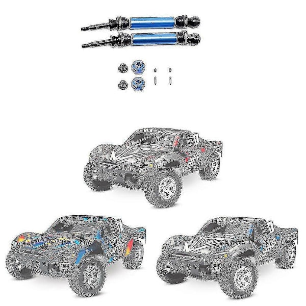 2 st Metall Bakre Drivaxlar Cvd Kompatibel 1/10 Traxxas Slash Rustler Stampede Hoss Vxl 4x4 2wd Rc Bil Uppgraderingsdelar, 2