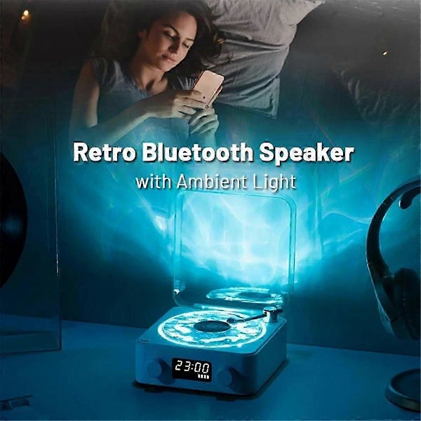 KW03 Retro Vinyylilevykaiutin RGB Langaton Bluetooth 5.0 Levysoitinkaiutin Stereoääni wi