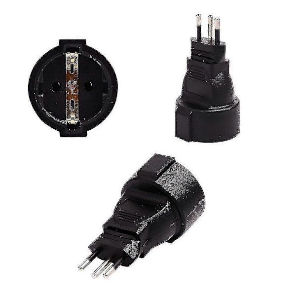 Sveitsisk 3-polet rund til EU-standard 16A 250V strømforsyningsadapter hann til hunn