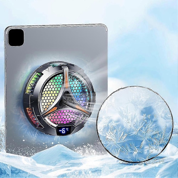 X42 Tablet-jäähdytin Tablet-jäähdytin Rgb Värikäs Valo 10cm Magneettinen Puolijohdejäähdytin Jäähdytystuulin Tablet-tietokoneelle