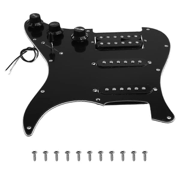 1Set SSH Gitarr Plektrumskydd Kabeldragning Laddad Förkopplad + Dubbel Spole Pickup