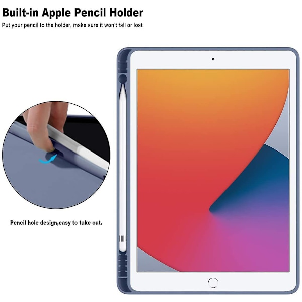 Wekity silikonskal för iPad Pro 12.9 tum med pennhållare och mjukt TPU-baksida