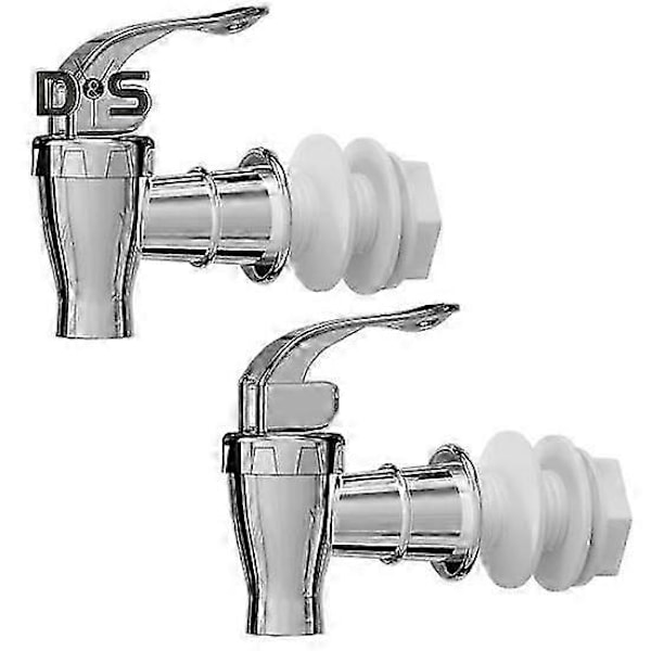 2 stk. Vandhaner Sølv Drikkevare Dispensere Haner Tryk Stil Udskiftningshaner Flow Kontrol Håndtag til Glas/Plastikkander Glas Ideel