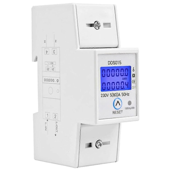 Digitaalinen yksivaiheinen energiamittari 5-80A 230V 50Hz
