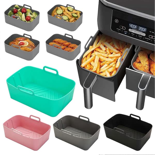 Varmebestandig silikone bageformindsats til genanvendelig airfryer Grey