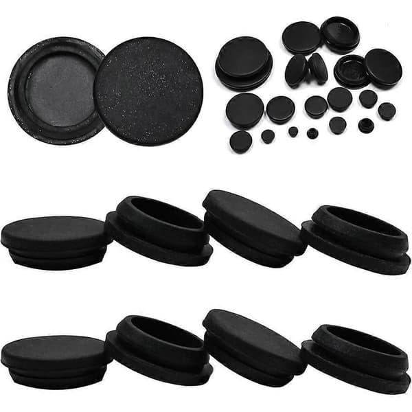 10 STK Silikonegummi propper til runde huller -1-1/8\"(28mm) Sorte snap-in låsehulspropper, A Black