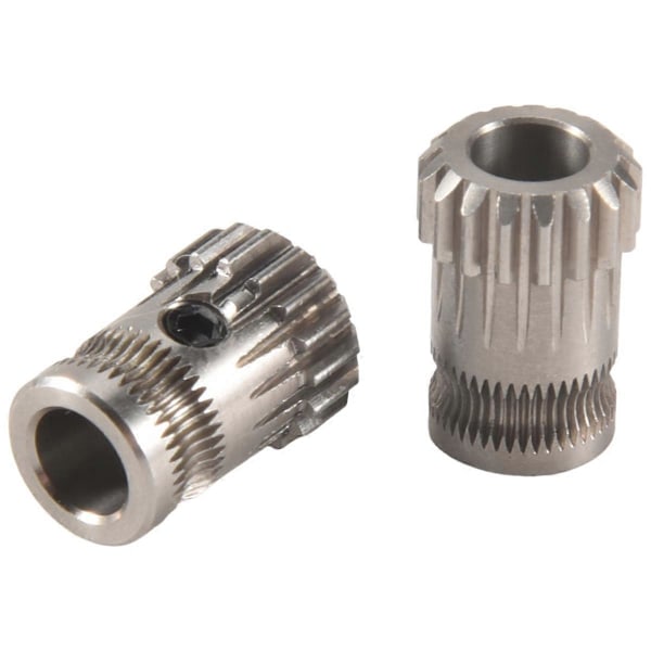 2 stk. Ekstruder Tannhjul MK8 Rustfritt Stål Doble Ekstruderingshjul Bowden Tannhjul 3D-skriverdel for CR10