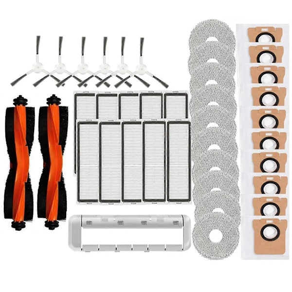 For Xiaomi Robotstøvsuger X20+ / X20 Plus Deler Hovedbørste Sidebørste Hepa Filter Moppeklut Støvpose Erstatning