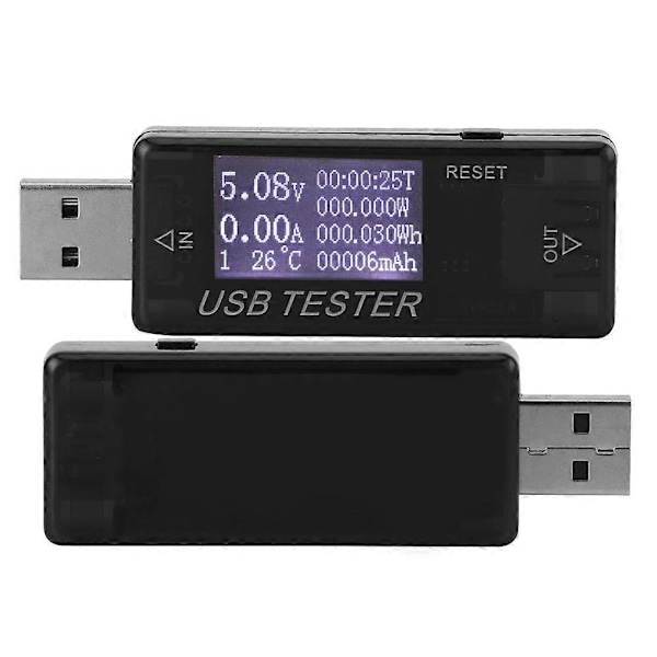 USB Digital Spännings- och Strömmätare 8 I 1 Detektor 0-5A 0-150W 4-30V