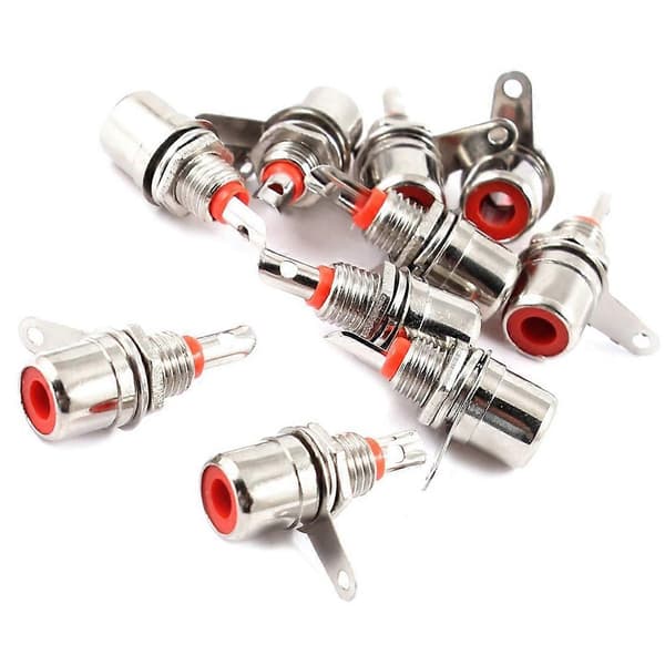 RCA Phono Chassis Panelmontering RCA Hun Connector Socket 10 stk