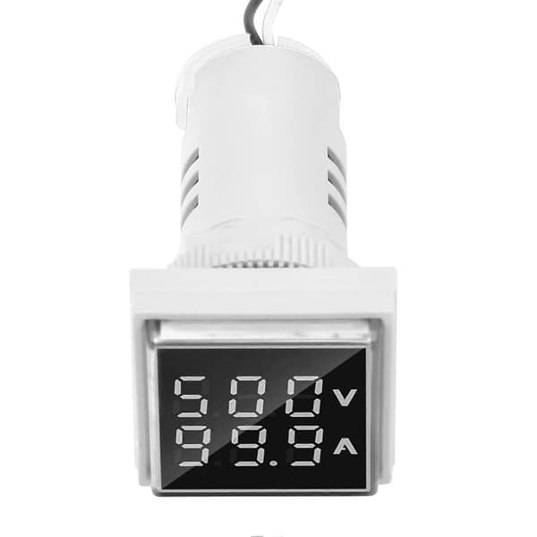 AC Spänning Ström Mätare Indikator 22mm 0-100A LED Digital Display