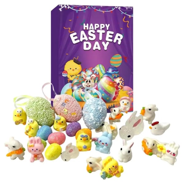 Kanin adventskalender 2023 24 dagars nedräkning till påsk Kaniner Set Påskpresenter till barn Pojkar räknar ner till påsk