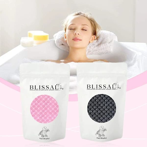 Eksfolierende badehåndklæder (1 pakke) black