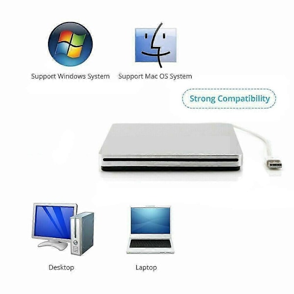 USB Ekstern Slot DVD CD RW Drev Brænder Superdrive til Apple Macbook Pro iMAC