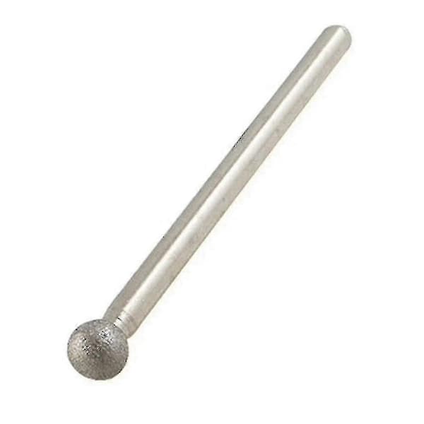 20 stk. 5 mm kugleformet 3 mm skaft diamantmonterede slibebits