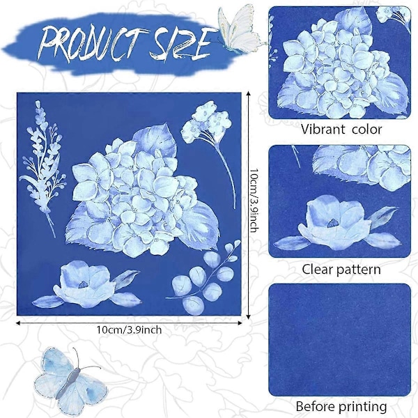 60 Ark Cyanotypi Papper Soltryck Konst Kit Högkänsligt Solpapper Natur-Soltryck Kit Ritning