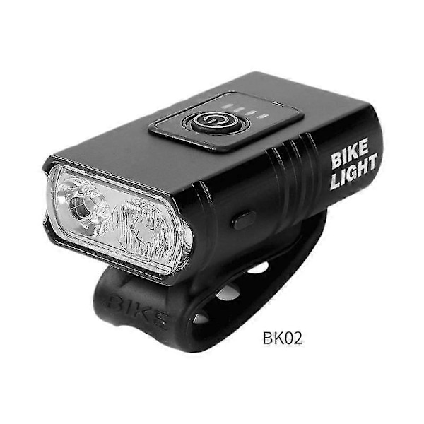 USB-ladattava vedenpitävä polkupyörän etuvalo tehonäytöllä - BK02 kaksoisvalaisin (yksittäispakkaus)