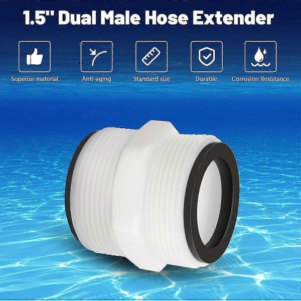 Poolslangeadapter til Intex & Coleman pool delt slangesamlingsstykke, 1,5-tommer 2 pakker