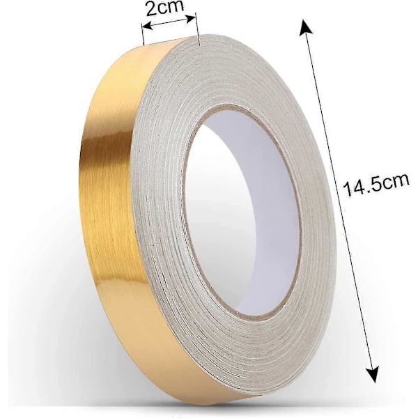Flisfugetape, Tykkere og Oppgradert Versjon, Vanntett Keramisk Tape, For Gulv, Dører og Vinduer, Tak, Hjemmedekor (gull 1*(2cm*50m)