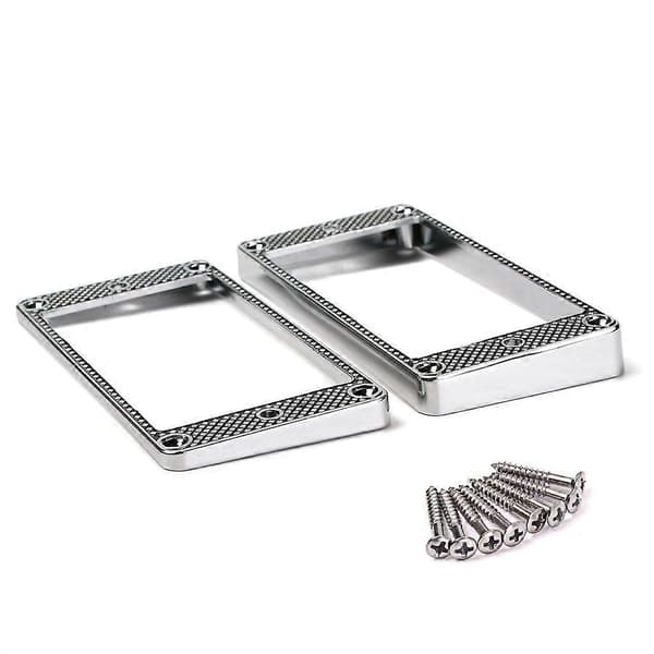 2 st Humbucker Pickup Ring Metall Böjd Bottenram för LP PRS Gitarrdelar