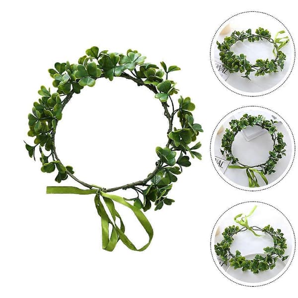 Saint Patricks Day Pannebånd Shamrock Krone Fe Hodeplagg Shamrock Krans Hodeplagg