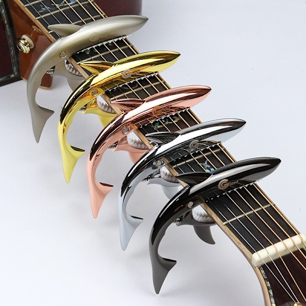 Metal Shark Capo Gitarr Metall Capo Zinklegering Capo Silver