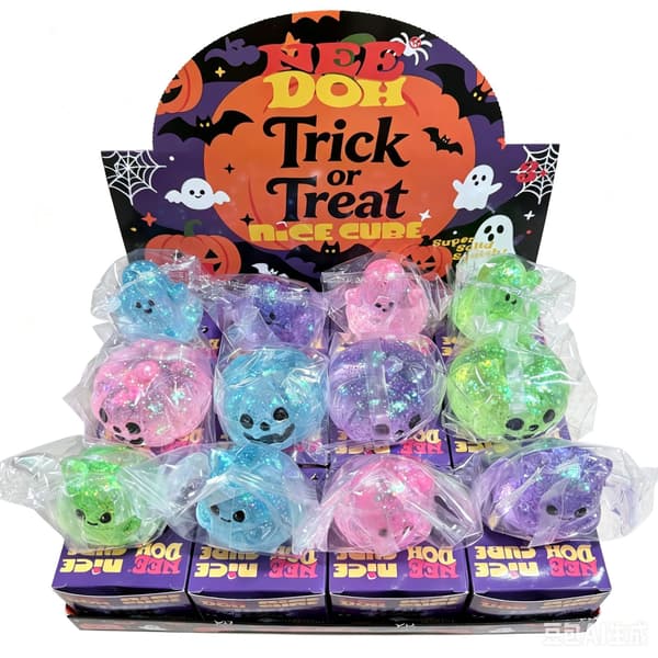 Halloween-tema sæt med flagermus spøgelse græskar skulpturlegetøj, langsom rebound sød stressaflaster 12 end boxes