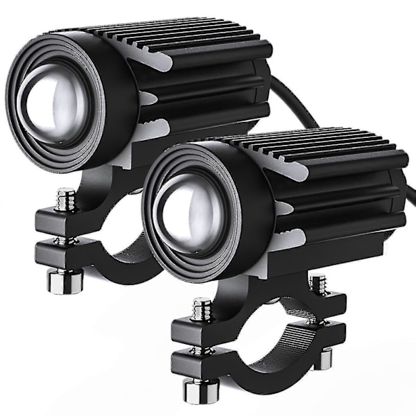 2 st Motorcykel LED-körljus 12000lm Tri-färg Mini-strålkastare Dimljus 60w 6000k