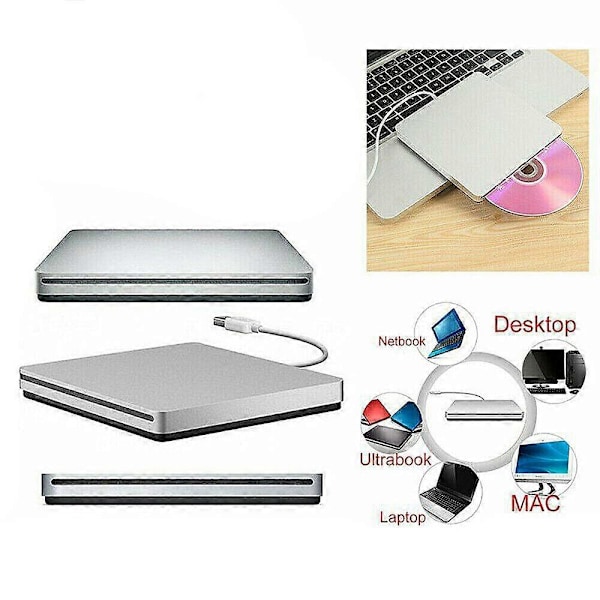 USB Ulkoinen DVD CD RW -asema Superdrive Apple Macbook Pro iMAC -laitteille
