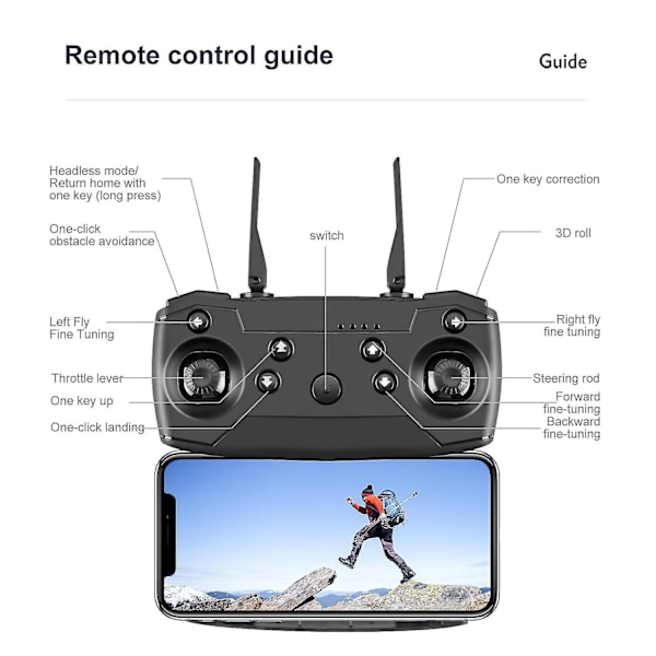 Drone-tarvikkeet E58 Taitettava Uav-kauko-ohjain