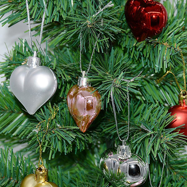 JUSCH Julgransgirlang Ornament Dekoration Liten Hänge Alla Hjärtans Dag Present 4,5cm Specialformad Elektroplätering Kärleksboll (Guld)-115qinwei