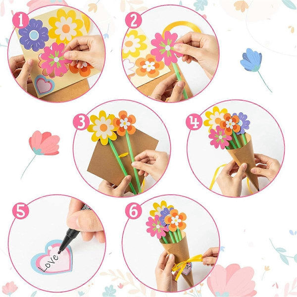Blombukett Pysselset Mors Dag DIY Doftande Kort Kort 1 Set