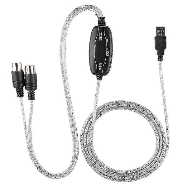 MIDI til USB Kabel Konverter MIDI Interface Adapter Ledning Keyboard Musikredigeringslinje