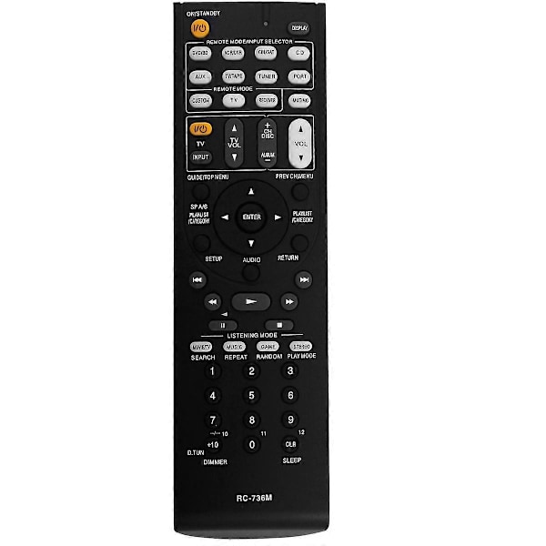RC-736M Erstatningsfjernkontroll for Onkyo Theater System HT-R570 HT-S5200 HT-S5200B HTP-570 SKF-570 LSKF-570R