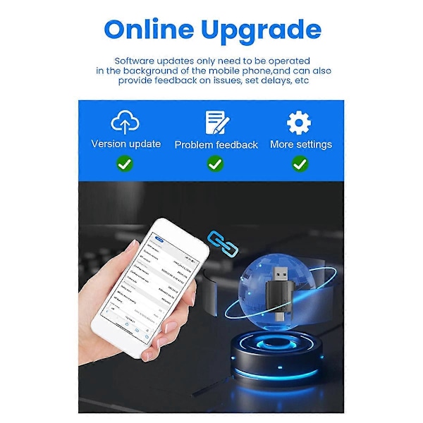 Trådløs CarPlay Android Auto Adapter 5Ghz WiFi Type-C/USB
