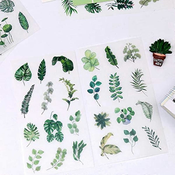Healifty 3 Sarjaa Vihreitä Kasvitarroja Washi Planner Tarra Koristeellinen Tarra Scrapbooking Kalentereihin Taiteisiin Lasten DIY Askartelu Albumiin