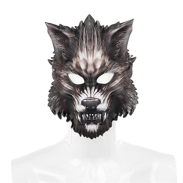 Halloween Wolf Mask Halv Ansikte Eva Varulv Skrämmande För Festrekvisita Filmtema Kostym Carnival UK18233-1