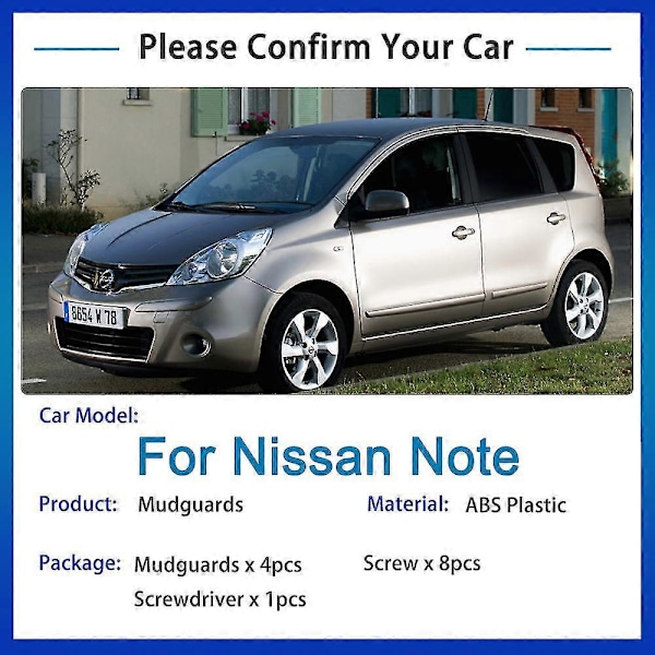 Stänkskydd Bil 4x För Nissan Note E11 2004~2012 Stänkskärmar Skydd Fender Styling Tillbehör Ny Uppgradering Stänkskydd Flap Splash