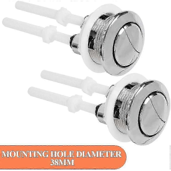2-pak Universal Toilet Cisterne Trykknapper 38mm Dobbelt Skyl Pop Op Knap Standard Dobbelt Skylleknap - God