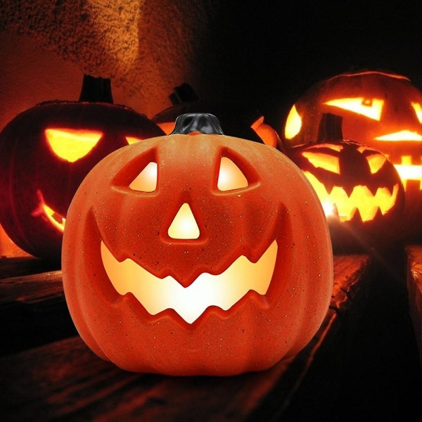 1 st Halloween pumpa led nattljus halloween dekoration led dekoration halloween pumpa lykta skalle för skrivbordsprydnad